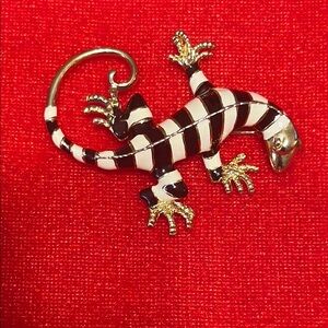Beautiful stripped lizard black, white & gold.
